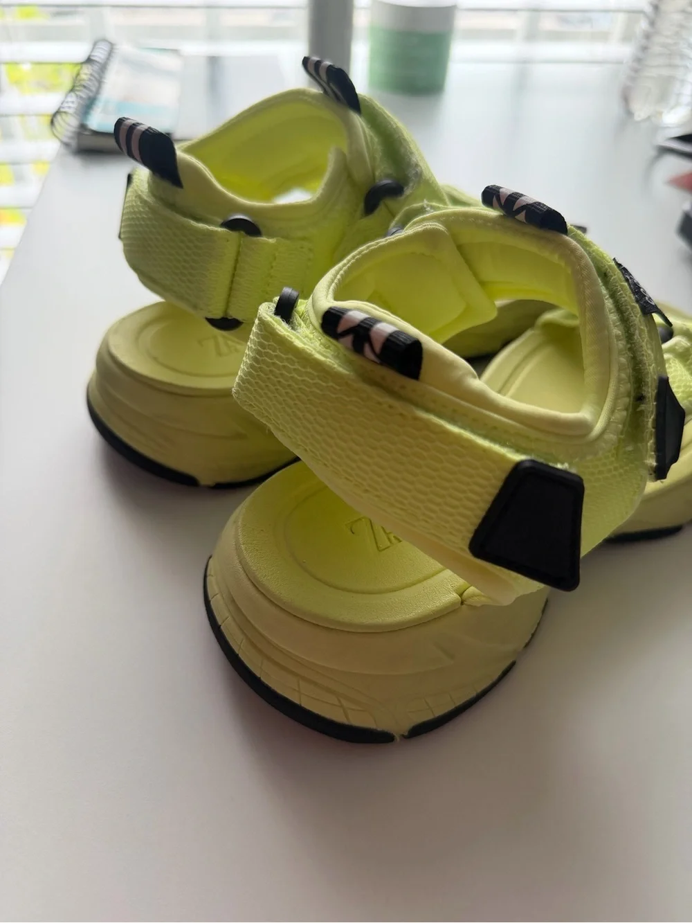 Zara Neon Lime Adjustable Sport Sandals for Kids